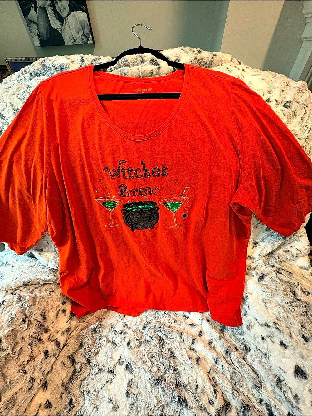 Catherines Witches Brew Sequin Graphic Tee Red